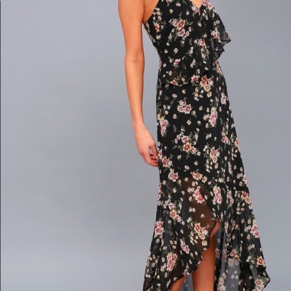 Lulus High Low floral maxi dress